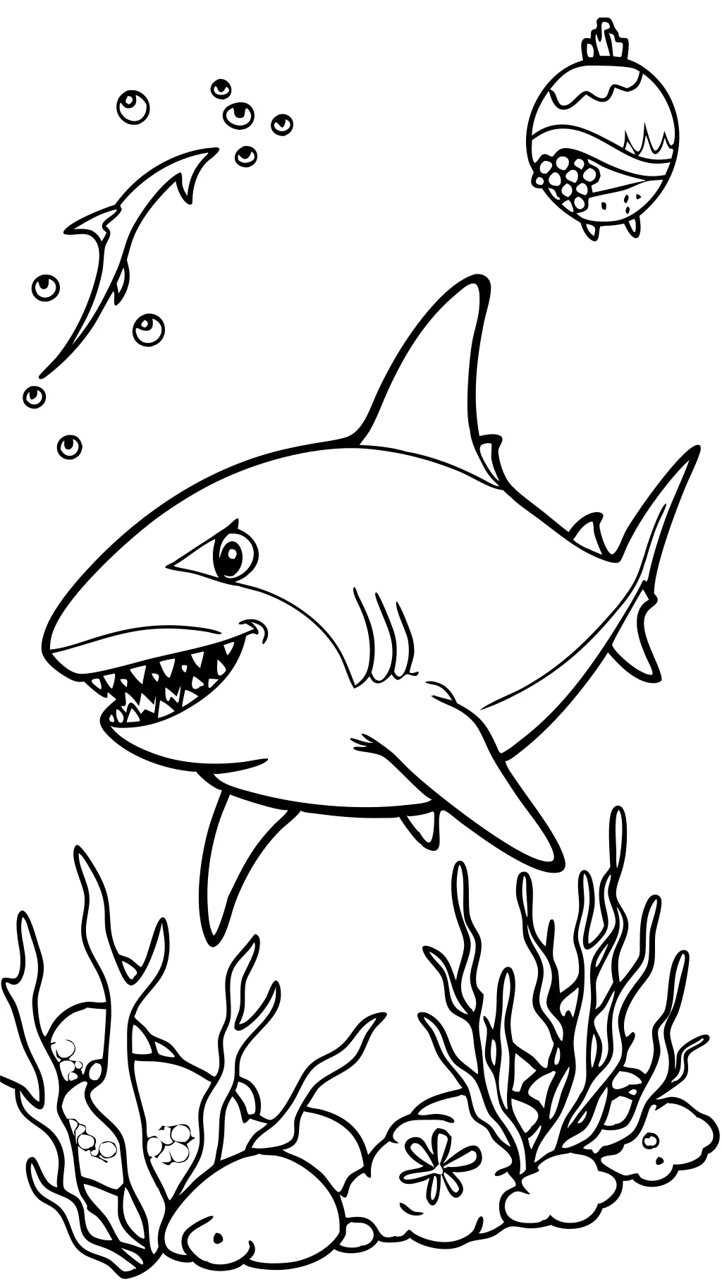 Página para colorear de tiburones de megalodon